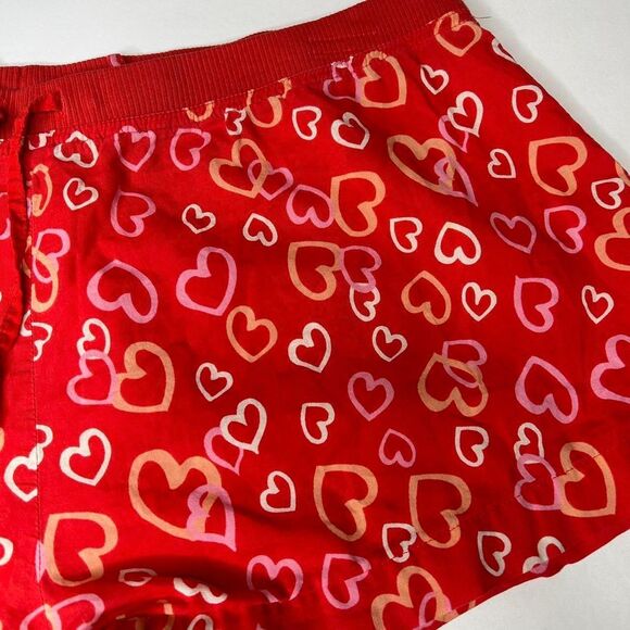Y2k 2000s Victoria’s Secret pink Red heart print 100% cotton shorts size medium - Picture 5 of 6